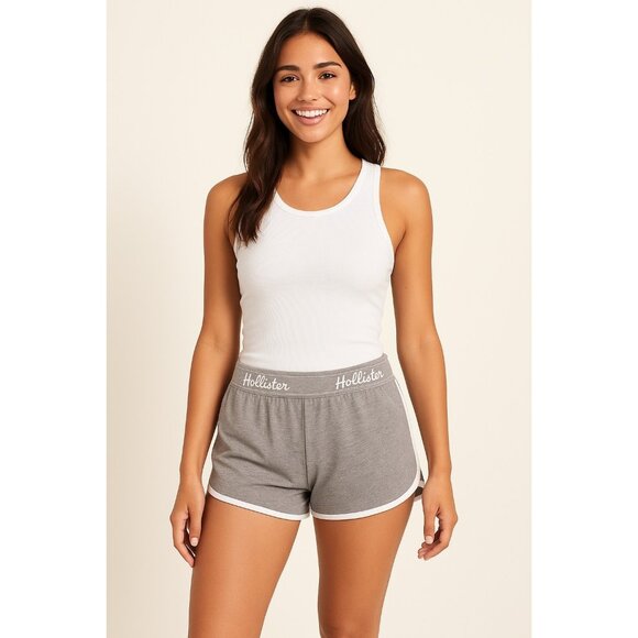Hollister Pants - Hollister Gray White Women's Lounge Shorts Size S